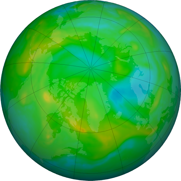 Arctic ozone map for 27 July 2019